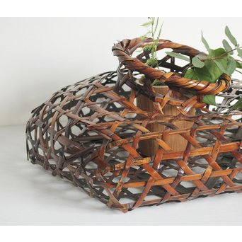 ひしゃげ竹花器　U086 