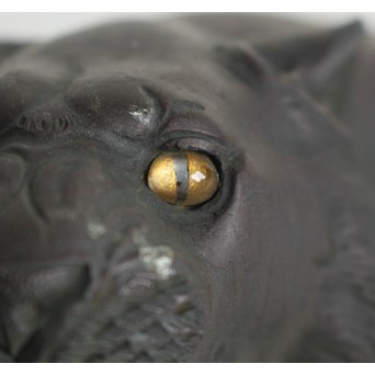 光陽作 ブロンズ雕塑 玉眼入 虎　M134 