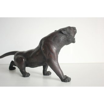 光陽作 ブロンズ雕塑 玉眼入 虎　M134 