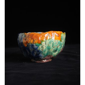 出口王仁三郎風 耀盌 楽茶碗　P143