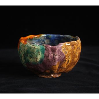 出口王仁三郎風 耀盌 楽茶碗　P143 