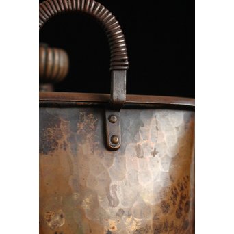 大内薬缶系 一政銘 秋草蹴鏨 鍍金建水/水指　M137 