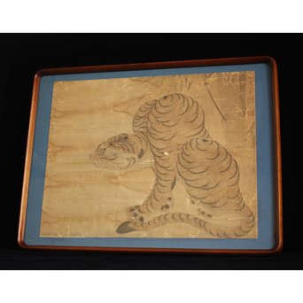 時代虎図 額装在銘　Z100