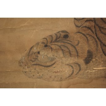 時代虎図 額装在銘　Z100 