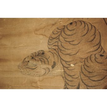 時代虎図 額装在銘　Z100 