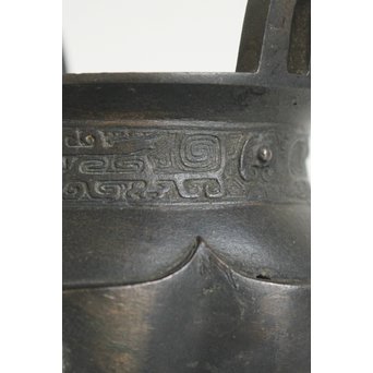 亀文堂 波多野正平造 青銅饕餮紋鼎式香炉　M138 