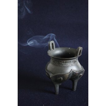 亀文堂 波多野正平造 青銅饕餮紋鼎式香炉　M138 