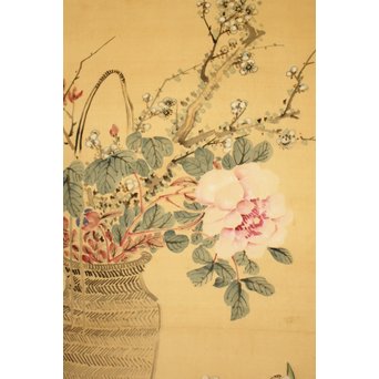 倣 帝室技芸員 滝/瀧 和亭 平安大吉の図 掛軸　Z102 