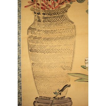 倣 帝室技芸員 滝/瀧 和亭 平安大吉の図 掛軸　Z102 