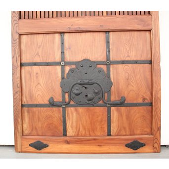 総欅巾着金具格子蔵戸　W966 