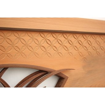 日展作家 堀友二 四君子木彫と七宝井波欄間 2枚1組　R2467Y 