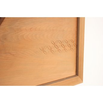 日展作家 堀友二 四君子木彫と七宝井波欄間 2枚1組　R2467Y 