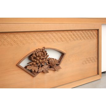 日展作家 堀友二 四君子木彫と七宝井波欄間 2枚1組　R2467Y 