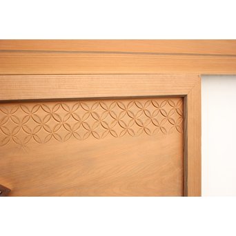 日展作家 堀友二 四君子木彫と七宝井波欄間 2枚1組　R2467Y 