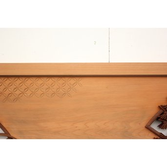 日展作家 堀友二 四君子木彫と七宝井波欄間 2枚1組　R2467Y 