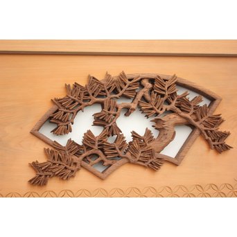 日展作家 堀友二 四君子木彫と七宝井波欄間 2枚1組　R2467Y 