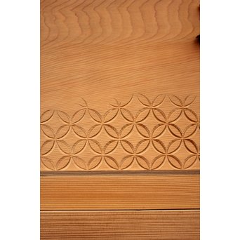 日展作家 堀友二 四君子木彫と七宝井波欄間 2枚1組　R2467Y 