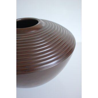 人間国宝 高村豊周 鋳造花器 3点1組　M139 