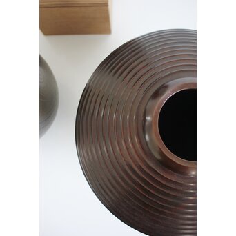 人間国宝 高村豊周 鋳造花器 3点1組　M139 