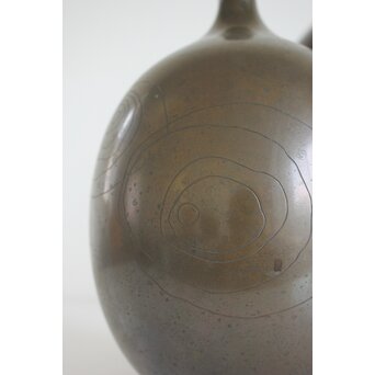 人間国宝 高村豊周 鋳造花器 3点1組　M139 