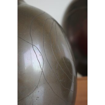 人間国宝 高村豊周 鋳造花器 3点1組　M139 