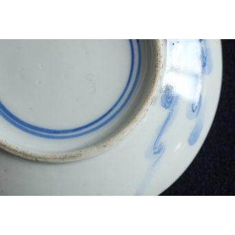 青花染付辰砂 桃花紅 緑斑点 清朝磁器 蓋物　P147 