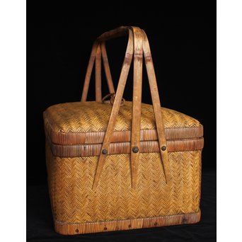 竹編提藍 茶籠　U088 