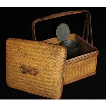 竹編提藍 茶籠　U088 