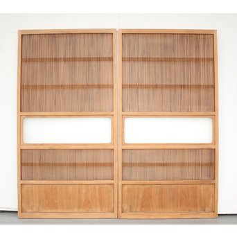 高品格 岐阜白木格子戸 4枚1組　L992 