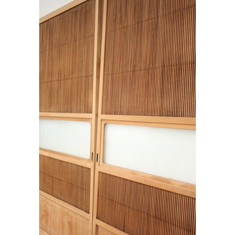 高品格 岐阜白木格子戸 4枚1組　L992 