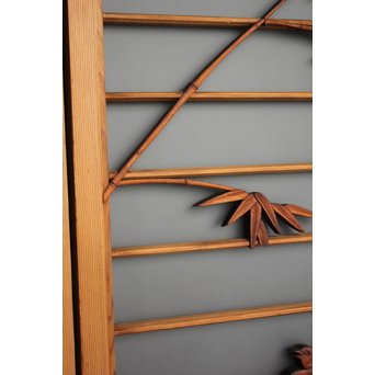 竹雀の書院欄間 3枚1組　R2471 