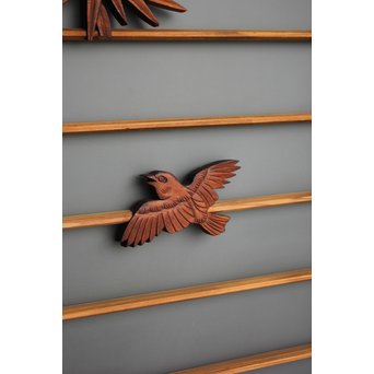 竹雀の書院欄間 3枚1組　R2471 