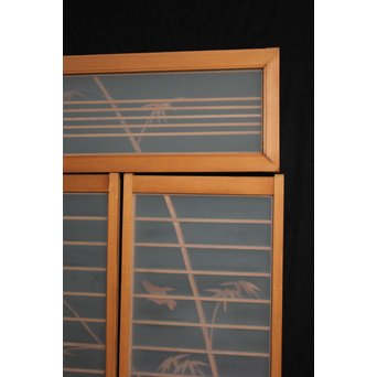 竹雀の書院欄間 3枚1組　R2471 