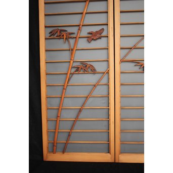 竹雀の書院欄間 3枚1組　R2471 