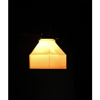 六角アールデコデザイン 乳白色電笠　A1945