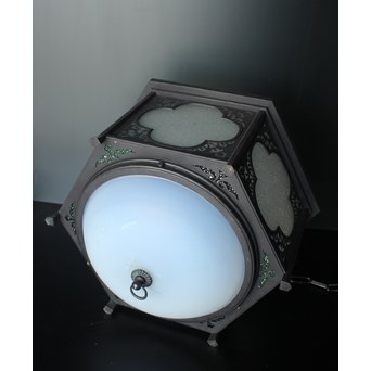 緑色ガラスとオパールセントのシャンデリア照明　A1949Y 