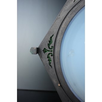 緑色ガラスとオパールセントのシャンデリア照明　A1949Y 