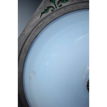 緑色ガラスとオパールセントのシャンデリア照明　A1949Y 