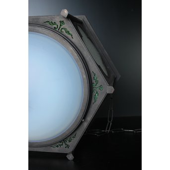 緑色ガラスとオパールセントのシャンデリア照明　A1949Y 