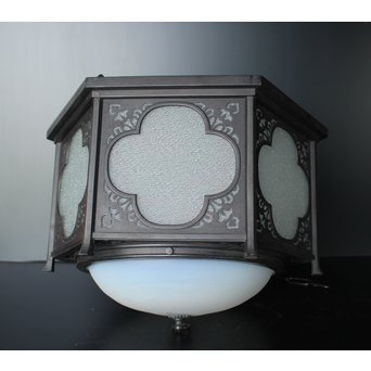 緑色ガラスとオパールセントのシャンデリア照明　A1949Y 