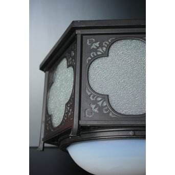 緑色ガラスとオパールセントのシャンデリア照明　A1949Y 