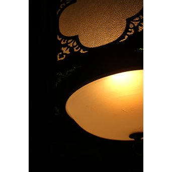 緑色ガラスとオパールセントのシャンデリア照明　A1949Y 