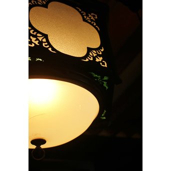 緑色ガラスとオパールセントのシャンデリア照明　A1949Y 