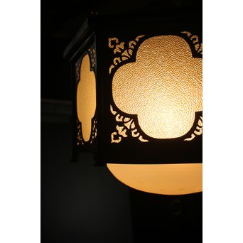 緑色ガラスとオパールセントのシャンデリア照明　A1949Y 