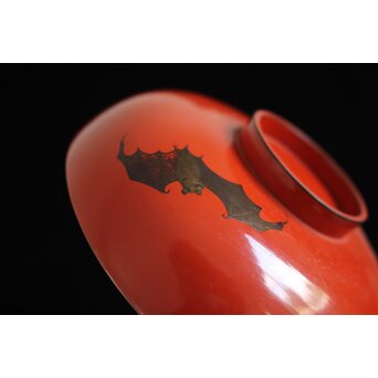 蝙蝠と鹿と霊芝 蒔絵椀 13客セット　Q064 