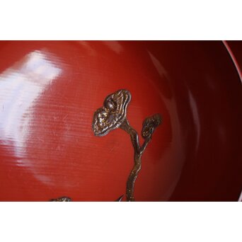 蝙蝠と鹿と霊芝 蒔絵椀 13客セット　Q064 