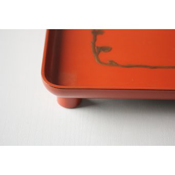 蝙蝠と鹿と霊芝 蒔絵膳 4客　Q065 