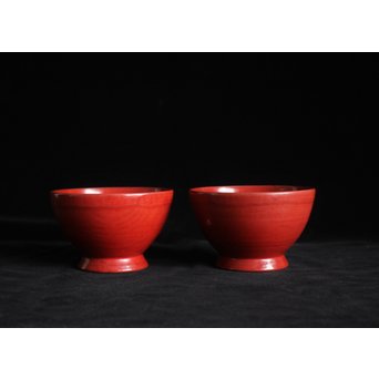 角偉三郎 輪島塗 朱塗椀 2個1組　Q066