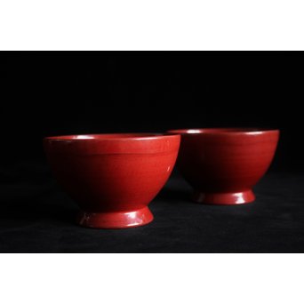 角偉三郎 輪島塗 朱塗椀 2個1組　Q066 