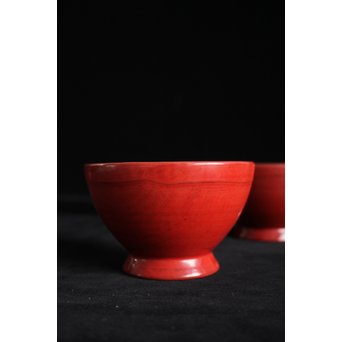 角偉三郎 輪島塗 朱塗椀 2個1組　Q066 